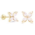 Markiz Kesim White Topaz Taşlı Küpe