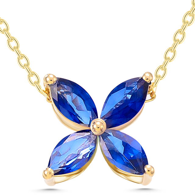 Markiz Kesim Safir (Sapphire) Taşlı Kolye